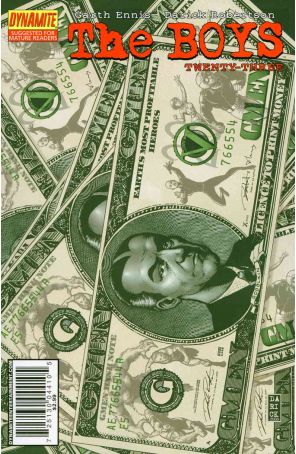 The Boys 23 published by Dynamite with cover art by Darick Robertson