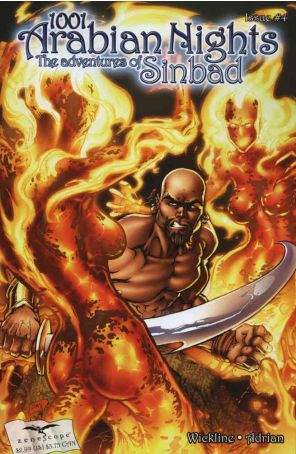 1001 Arabian Nights: The Adventures of Sinbad 4A published by Zenescope with cover art by Dan Leister
