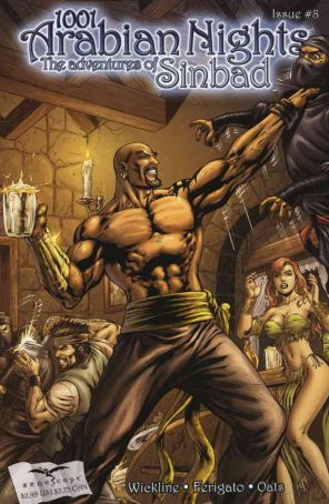 1001 Arabian Nights: The Adventures of Sinbad 8A published by Zenescope with cover art by Al Rio