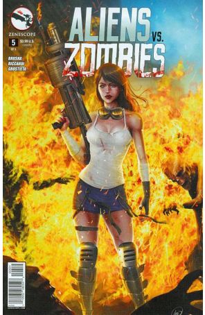 Aliens Vs. Zombies 5C published by Zenescope with cover art by Ed Anderson