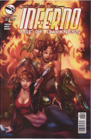 Grimm Fairy Tales Presents Inferno: Age of Darkness 1B published by Zenescope with cover art by Emilio Laiso