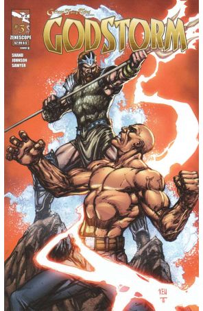 Grimm Fairy Tales presents Godstorm 3B published by Zenescope with cover art by Keu Cha