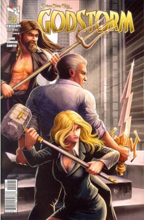 Grimm Fairy Tales presents Godstorm 4B published by Zenescope with cover art by Douglas A Sirois
