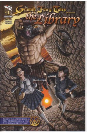 Grimm Fairy Tales: The Library 1A published by Zenescope with cover art by Caio Cacau