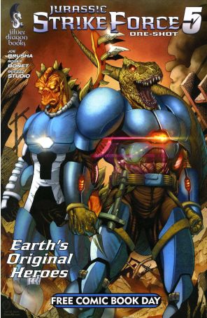 Jurassic Strike Force 5 FCBD 2015 published by Silver Dragon with cover art by Marat Mychaels