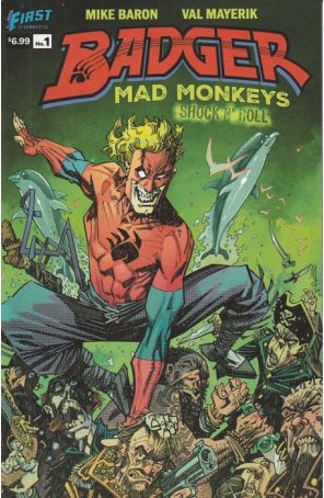Badger: Mad Monkey Shock ‘N' Roll 1 published by 1First with cover art by John Mccrea