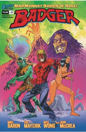 Badger: Mad Monkey Shock ‘N' Roll 5 published by 1First with cover art by John Mccrea