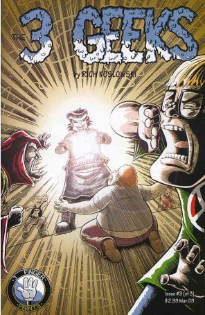 3 Geeks: Slab Madness! 3 published by 3 Finger Prints with cover art by Rich Koslowski