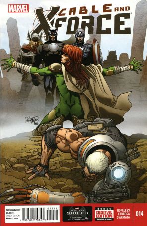 Cable and X-Force #14 published by Marvel with cover art by Salvador Larroca