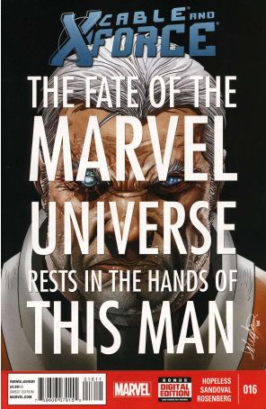 Cable and X-Force #16 published by Marvel with cover art by Salvador Larroca