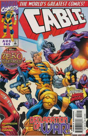 Cable #45 published by Marvel with cover art by Randy Green