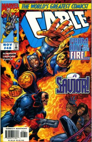 Cable #48 published by Marvel with cover art by Jose Ladrönn