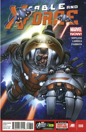 Cable and X-Force #8 published by Marvel with cover art by Salvador Larroca